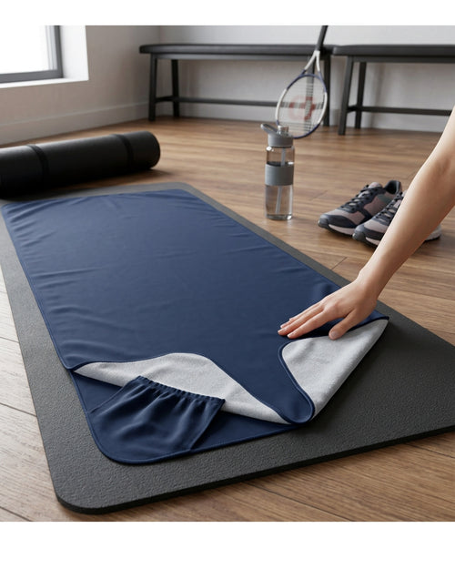 Frose Dual-Surface Exercise Mat Towel 120 x 52 cm Midnight - Lifestyle view